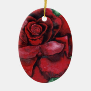 De Cerâmica Ornamento Floral "Vermelho, Rosa vermelha"