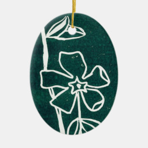 De Cerâmica Ornamento Floral "Vinca Verde"