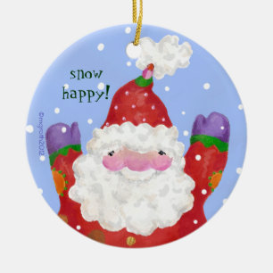 De Cerâmica Ornamento Fotográfico Feliz da Neve