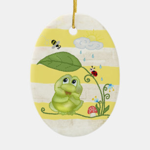 De Cerâmica Ornamento Frühling mit Frosch Keramik
