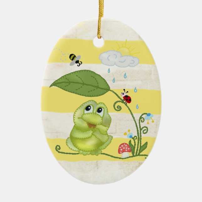 De Cerâmica Ornamento Frühling mit Frosch Keramik (Frente)