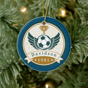De Cerâmica Ornamento - Futebol - Personalizado - Adicionar No
