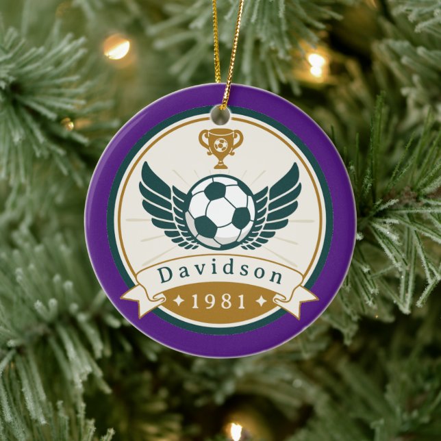 De Cerâmica Ornamento - Futebol - Personalizado - Adicionar No (Árvore)