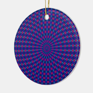 De Cerâmica Ornamento geométrico azul e vermelho dos círculo