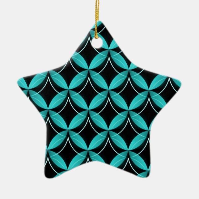 De Cerâmica Ornamento Glam Star, Turquoise (Frente)