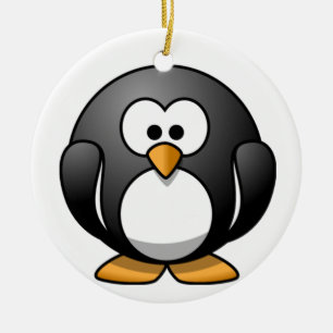 De Cerâmica Ornamento gordo dos desenhos animados do pinguim