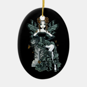 De Cerâmica Ornamento gótico da fada da borboleta do Couture