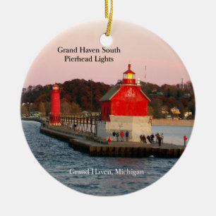 De Cerâmica ornamento Grand Haven South Pierhead Lights