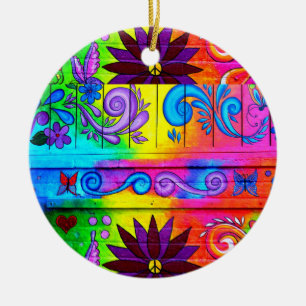 De Cerâmica ornamento groovy do hippie dos anos 70