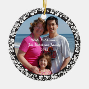 De Cerâmica Ornamento havaiano preto da foto do Natal do