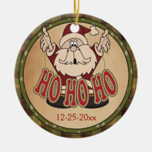 De Cerâmica Ornamento Ho Ho Holiday Santa Claus