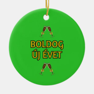 De Cerâmica Ornamento Húngaro Feliz ano novo