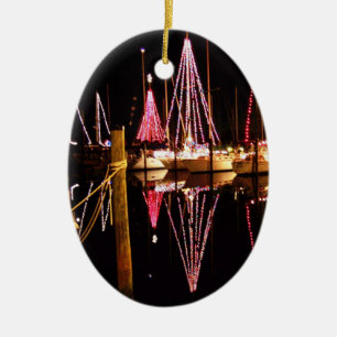 De Cerâmica Ornamento iluminado da parada do veleiro