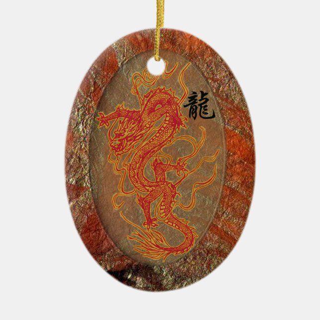 De Cerâmica Ornamento impetuoso do dragão da boa sorte (Frente)