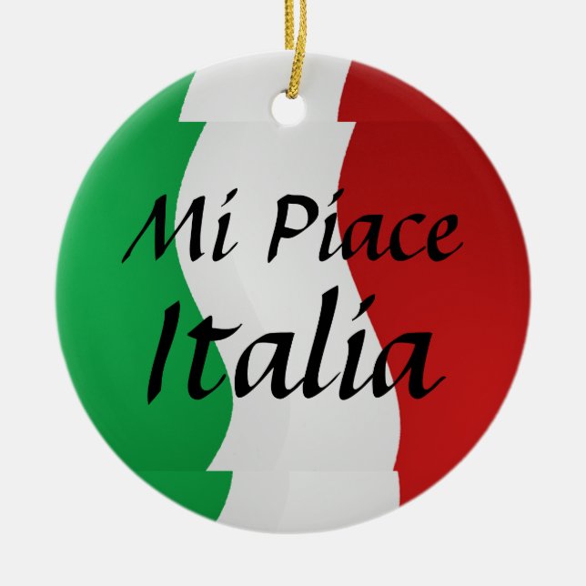 De Cerâmica Ornamento italiano da bandeira do MI Piace Italia (Frente)