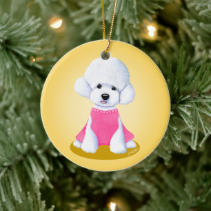 De Cerâmica Ornamento KiniArt Bichon Frise