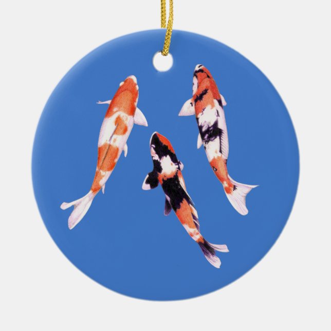 De Cerâmica Ornamento Koi Flutuante (Frente)