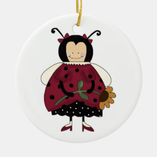 De Cerâmica Ornamento Ladybug