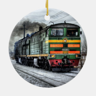 De Cerâmica Ornamento locomotivo do trem 2T3109-0384