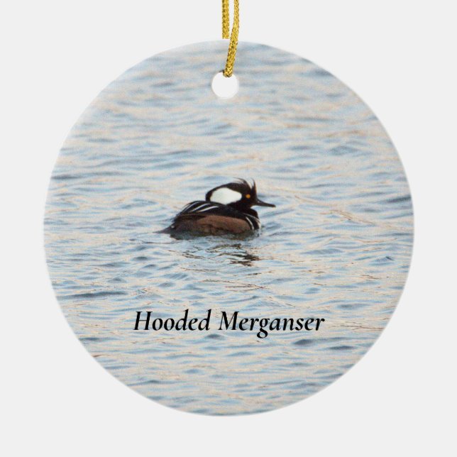 De Cerâmica Ornamento Merganser Hooded (Frente)