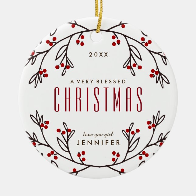 De Cerâmica Ornamento moderno do feriado da amizade (Frente)