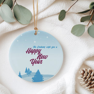 De Cerâmica Ornamento moderno minimalista do Feliz ano novo pa