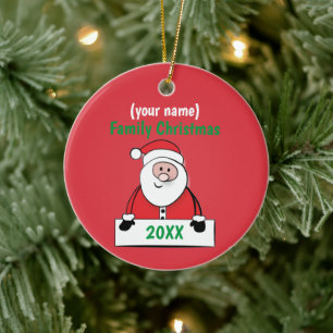 De Cerâmica Ornamento - Natal Personalizado da Família (adicio