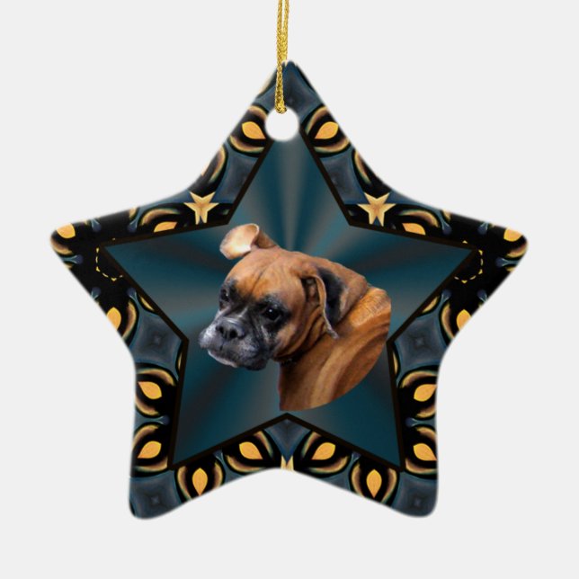 De Cerâmica Ornamento Noble Boxer Dog Star (Frente)