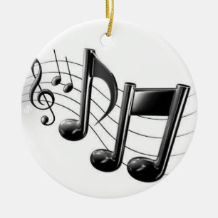 DE CERÂMICA ORNAMENTO "NOTAS MUSICAIS" NATAL (OU QUALQUER HORA
