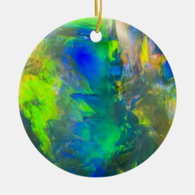 De Cerâmica Ornamento opal azul (Frente)