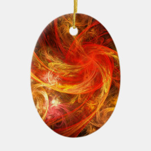 De Cerâmica Ornamento Oval do Firestorm Nova Abstrato Art