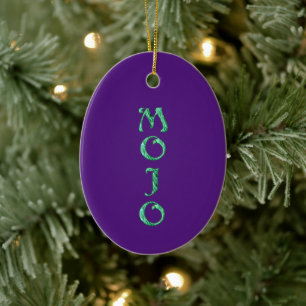 De Cerâmica Ornamento oval roxo mojo pendurado