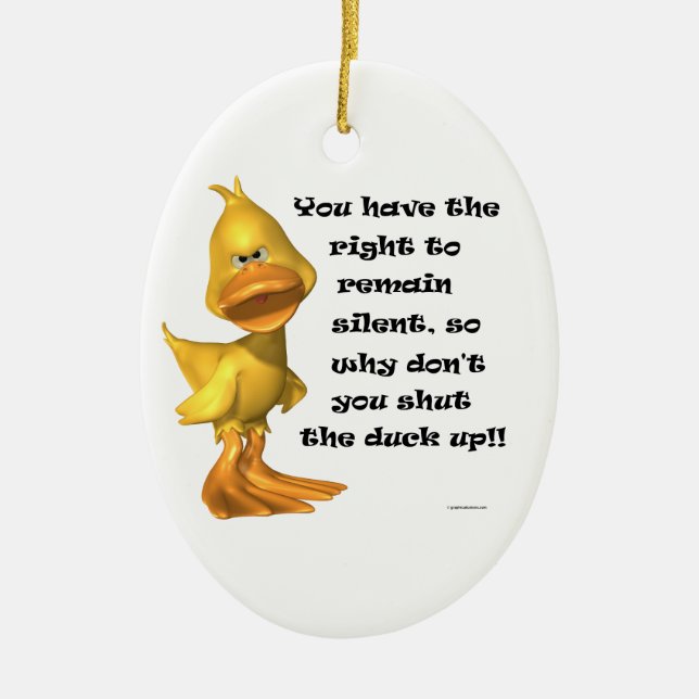 De Cerâmica Ornamento Oval Rude Duck (Frente)