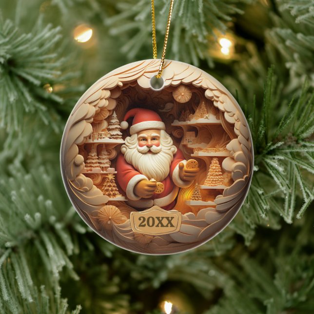 De Cerâmica Ornamento Pai Natal Datado (Árvore)