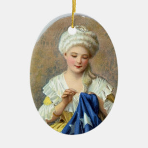 De Cerâmica Ornamento patriótico--Betsy Ross