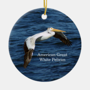 De Cerâmica Ornamento Pelicano Branco excelente Americano