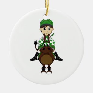 De Cerâmica Ornamento pequeno bonito do jóquei