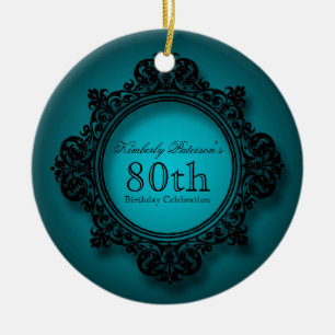 De Cerâmica Ornamento personalizado aniversário do 80 do