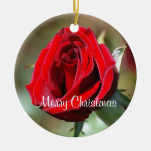 De Cerâmica Ornamento personalizado avó da rosa vermelha
