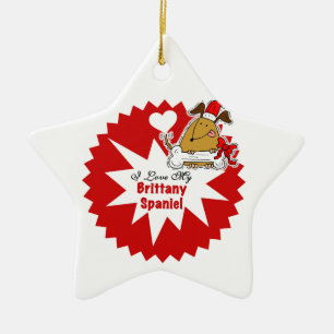 De Cerâmica Ornamento Personalizado Brittany Spaniel Keepsasae