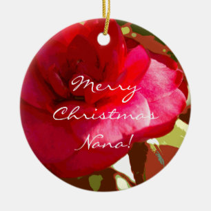De Cerâmica Ornamento personalizado Camelia vermelho