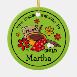 De Cerâmica Ornamento personalizado criança da farinha