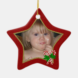 De Cerâmica Ornamento personalizado da estrela do Natal