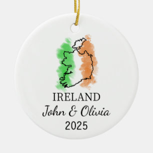 De Cerâmica Ornamento Personalizado da Irlanda, Irish Flag Gif