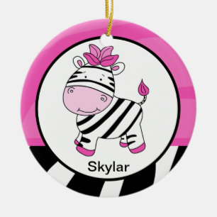 De Cerâmica Ornamento personalizado da zebra listra