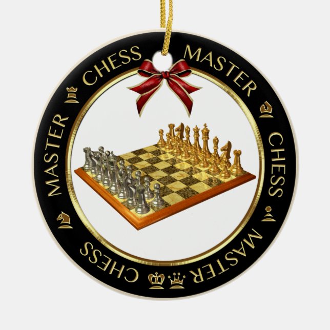 De Cerâmica Ornamento Personalizado do Chess Master (Frente)