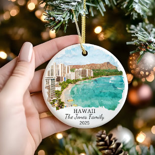 De Cerâmica Ornamento Personalizado do Havaí, Honolulu Gift