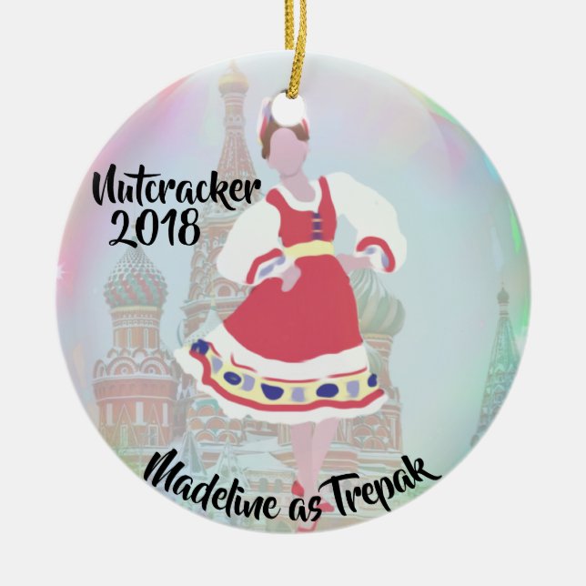 De Cerâmica Ornamento personalizado do Nutcracker - (Frente)