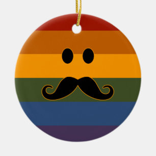 De Cerâmica Ornamento personalizado do Ornamento Mustache