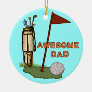 De Cerâmica Ornamento personalizado do Pai Golf Incrível